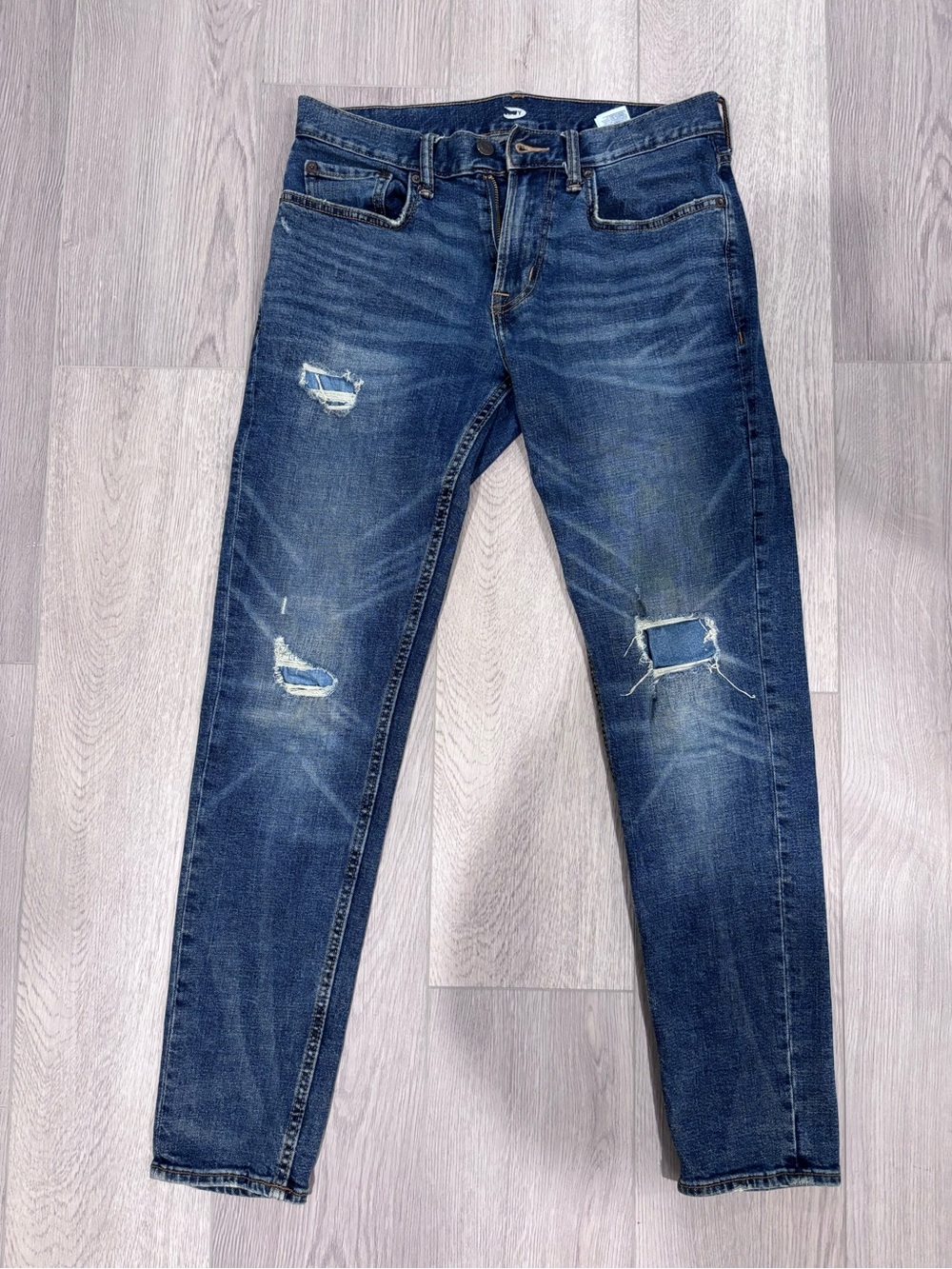 Old Navy Men's Slim Distressed Jeans - Dark Blue